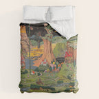 The land of make believe. Published by Jaro Hess 1930 Cornucopia of Fairy Tales Detailed Labeled Map Fun Magical Fantasy Art Duvet Cover Gallery Image 6