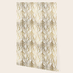 Chic faux gold white modern zebra animal print pattern Wallpaper Gallery Image 2