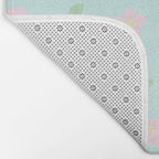 Cute rabbit bunny animal with spring flowers Bath Mat Gallery Image 2