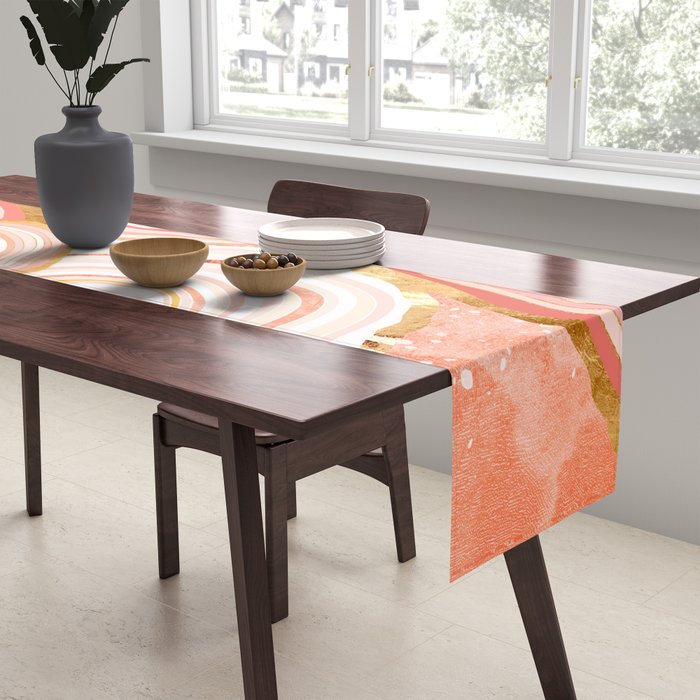 Coral Agate Abstract Table Runner Gallery Image 2