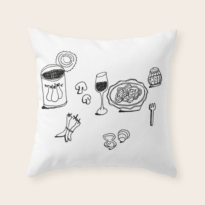 pasta night 1 Throw Pillow Gallery Image 1