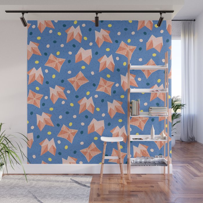 Origami Fortune Teller in Lavender & Pastel Pink Wall Mural Gallery Image 1
