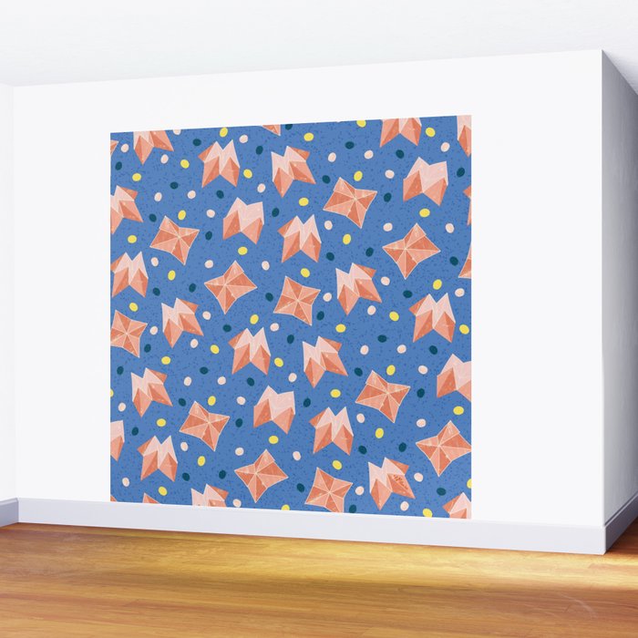 Origami Fortune Teller in Lavender & Pastel Pink Wall Mural Gallery Image 2