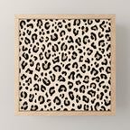 BLACK and WHITE LEOPARD PRINT â Ecru | Collection : Leopard spots â Punk Rock Animal Prints | Mini Art Print Gallery Image 1