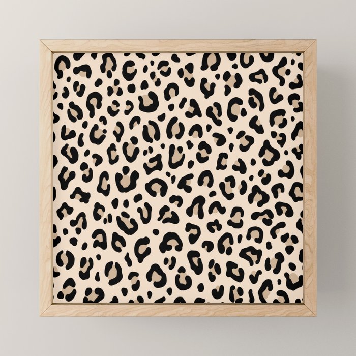 BLACK and WHITE LEOPARD PRINT â Ecru | Collection : Leopard spots â Punk Rock Animal Prints | Mini Art Print Gallery Image 1