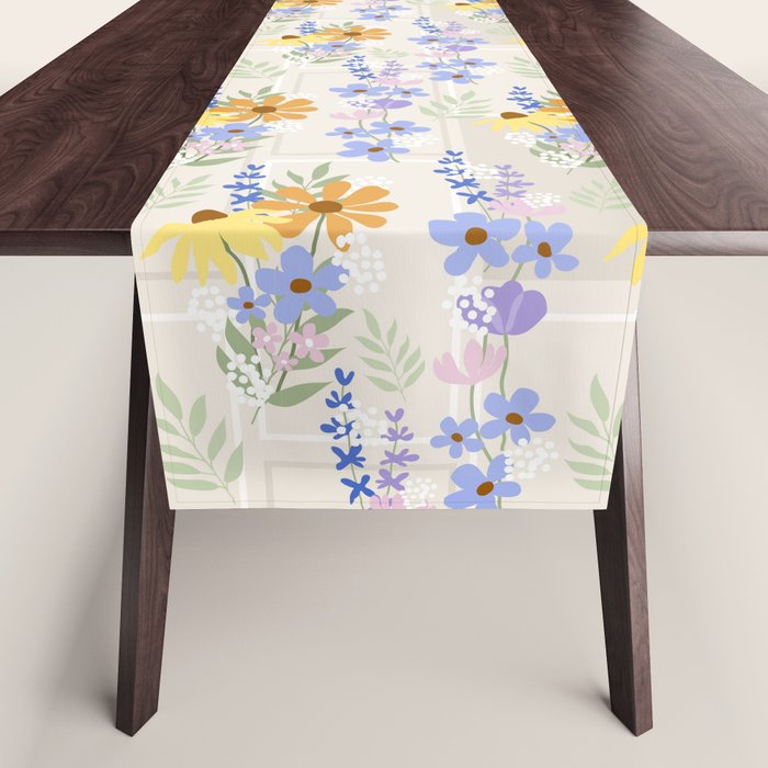 Wildflowers collage Table Runner Gallery Image 1