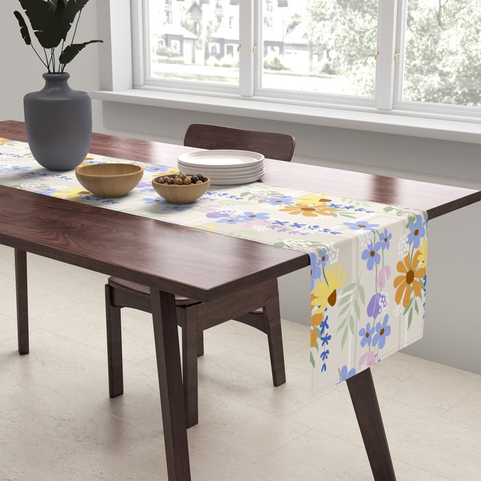 Wildflowers collage Table Runner Gallery Image 2