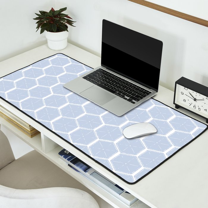Beach Umbrellas . Seashore Blue Desk Mat Gallery Image 2