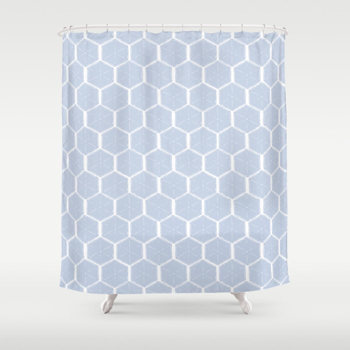 Beach Umbrellas . Seashore Blue Shower Curtain Gallery Image 1