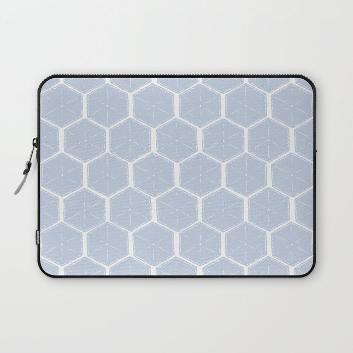 Beach Umbrellas . Seashore Blue Laptop Sleeve Gallery Image 1