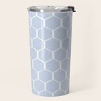Beach Umbrellas . Seashore Blue Travel Mug Gallery Image 2