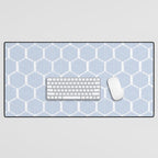 Beach Umbrellas . Seashore Blue Desk Mat Gallery Image 1