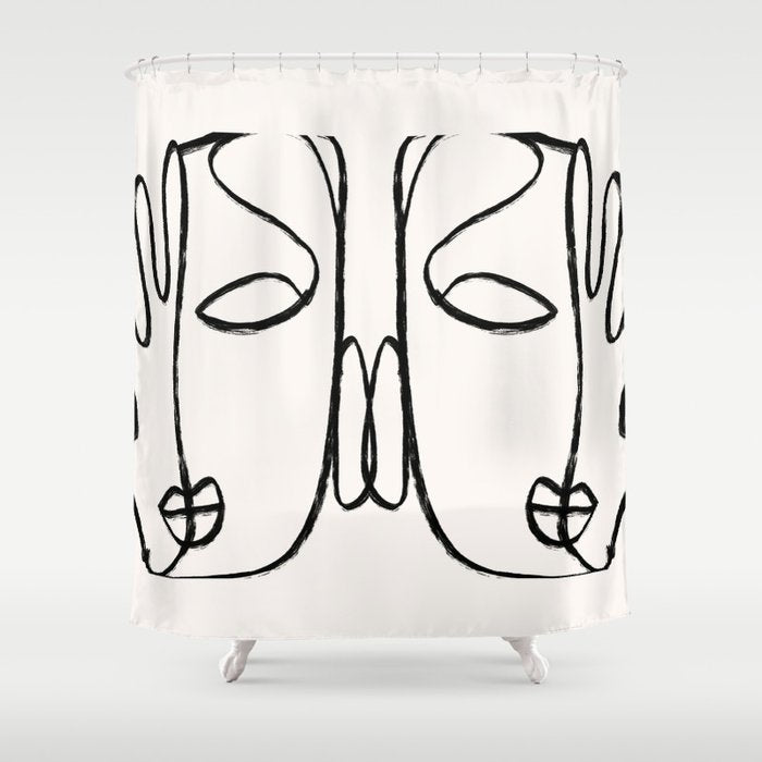 Two Faces 2 Shower Curtain Gallery Image 1