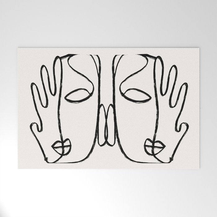 Two Faces 2 Welcome Mat Gallery Image 1