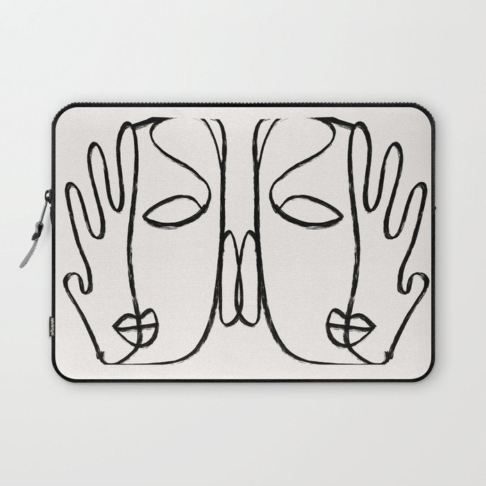 Two Faces 2 Laptop Sleeve Gallery Image 1