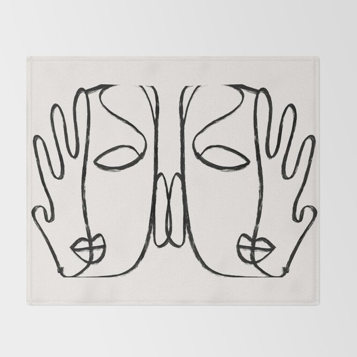 Two Faces 2 Throw Blanket Gallery Image 2