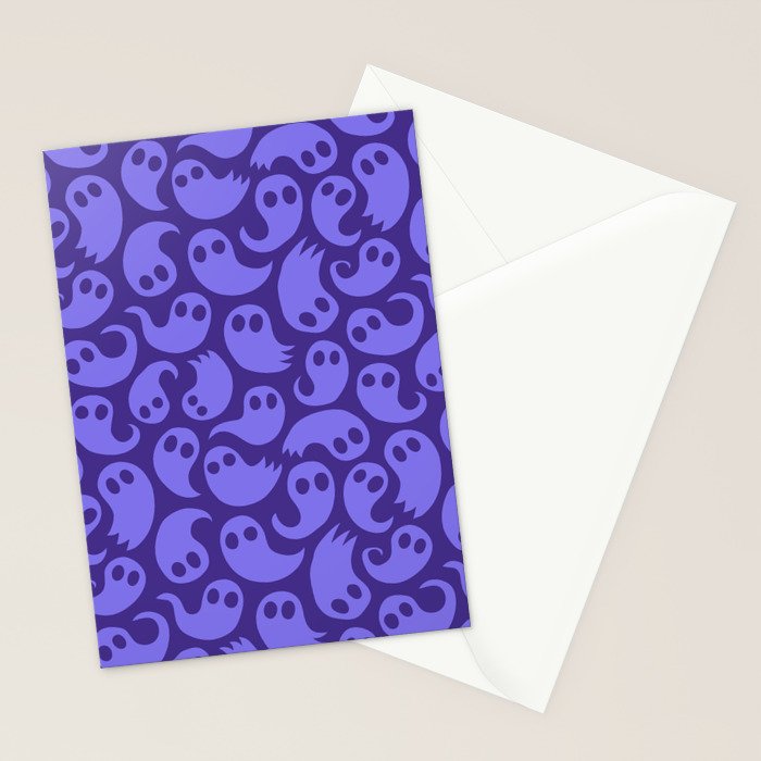 Halloween ghost cartoon pattern art Stationery Card Gallery Image 2