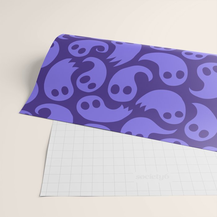 Halloween ghost cartoon pattern art Wrapping Paper Gallery Image 2