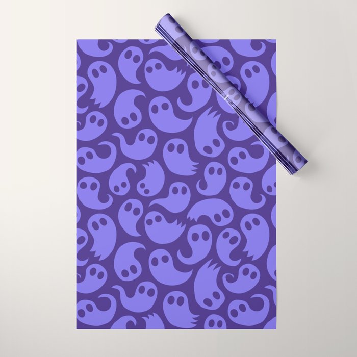 Halloween ghost cartoon pattern art Wrapping Paper Gallery Image 1