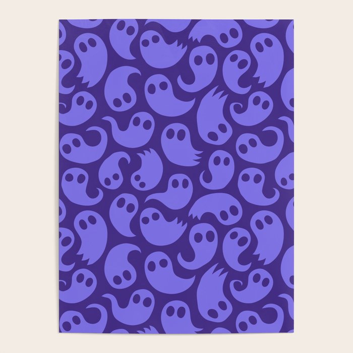Halloween ghost cartoon pattern art Poster Gallery Image 4