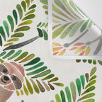 Happy Sloth - Tropical Green Rainforest Wall Tapestry Gallery Image 3