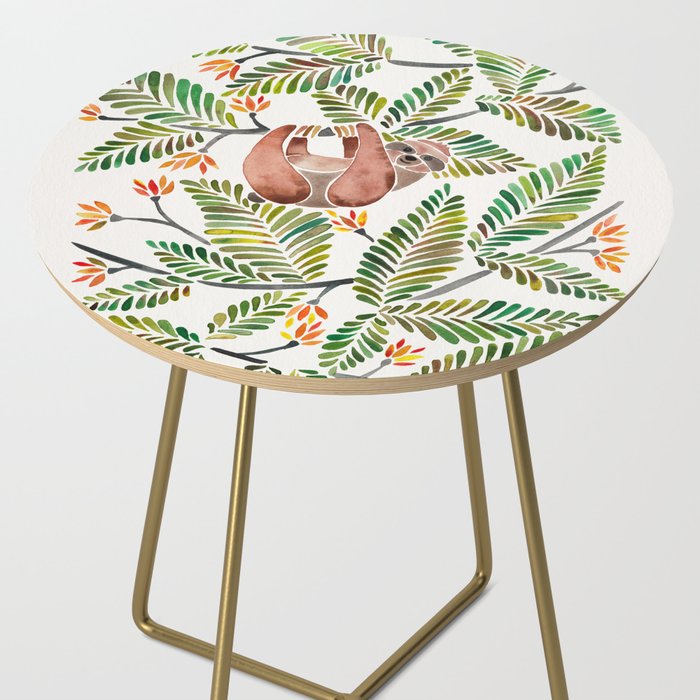 Happy Sloth - Tropical Green Rainforest Side Table Gallery Image 2