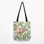 Happy Sloth - Tropical Green Rainforest Tote Bag Gallery Image 2
