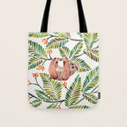 Happy Sloth - Tropical Green Rainforest Tote Bag Gallery Image 1