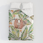 Happy Sloth - Tropical Green Rainforest Duvet Cover Gallery Image 6