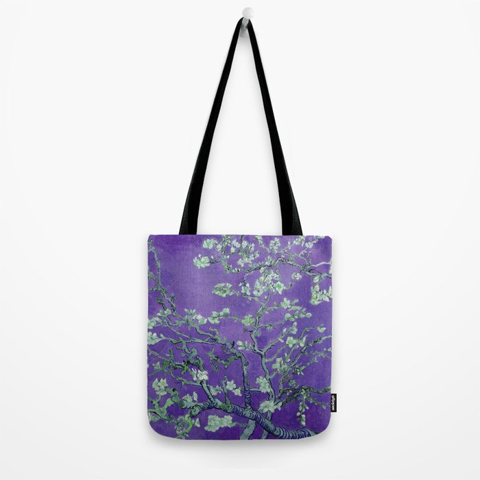Vincent van Gogh "Almond Blossoms" (edited purple) Tote Bag Gallery Image 2