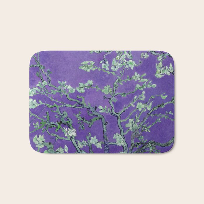 Vincent van Gogh "Almond Blossoms" (edited purple) Bath Mat Gallery Image 1