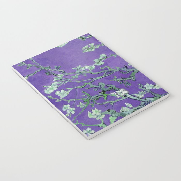 Vincent van Gogh "Almond Blossoms" (edited purple) Notebook Gallery Image 3
