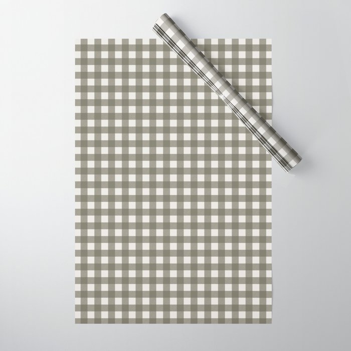 Gingham Cloth / Olive Checks Wrapping Paper Gallery Image 1