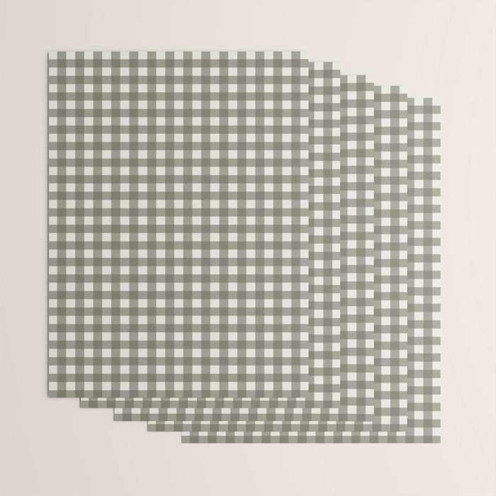 Gingham Cloth / Olive Checks Wrapping Paper Gallery Image 3