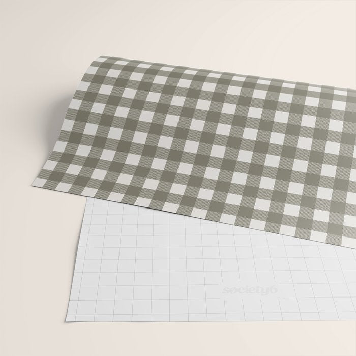 Gingham Cloth / Olive Checks Wrapping Paper Gallery Image 2