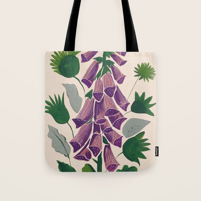 Contemporary Botanical Garden Foxglove in Bloom Tote Bag Gallery Image 1