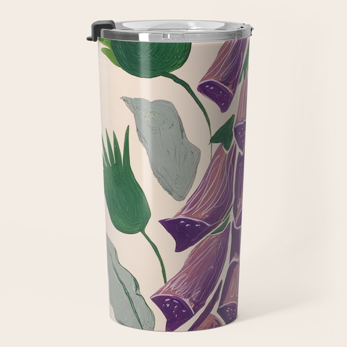 Contemporary Botanical Garden Foxglove in Bloom Travel Mug Gallery Image 3