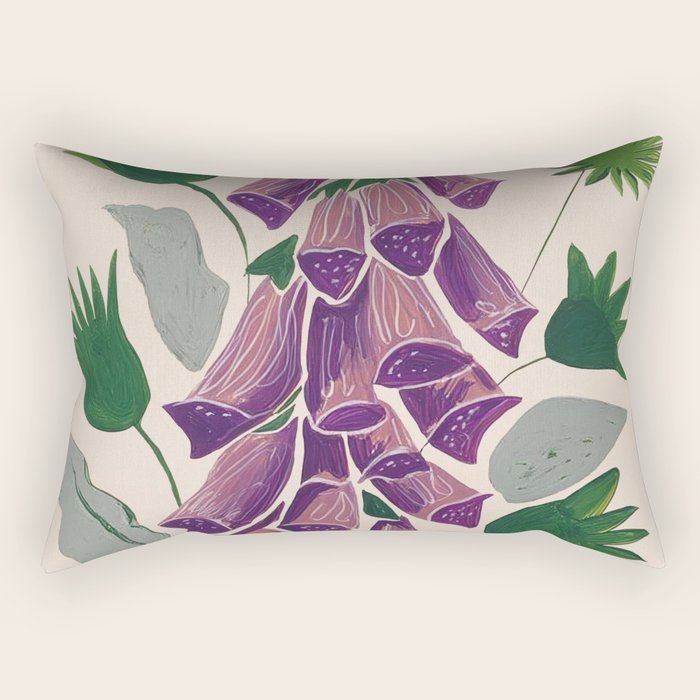 Contemporary Botanical Garden Foxglove in Bloom Rectangular Pillow Gallery Image 1