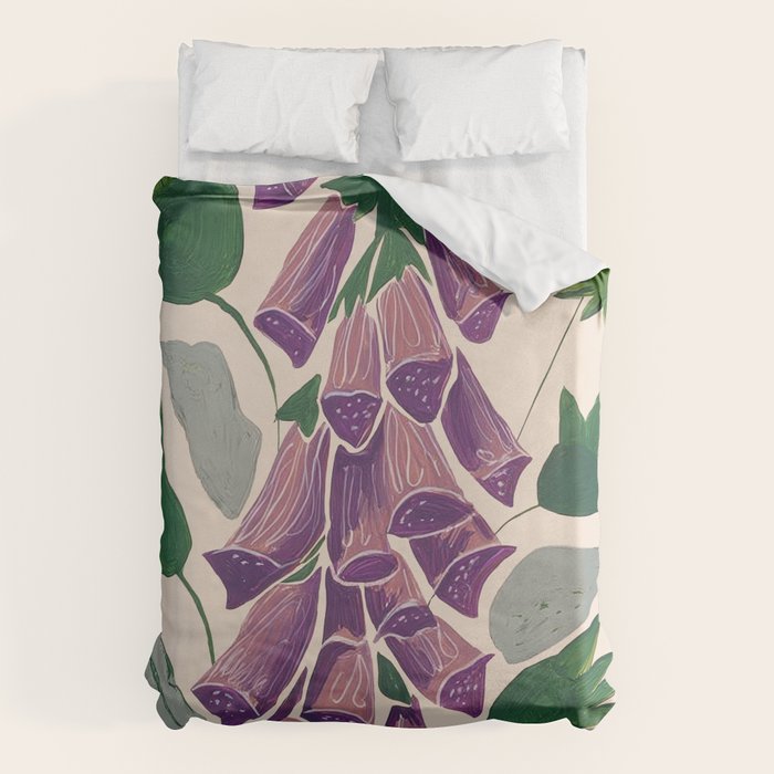 Contemporary Botanical Garden Foxglove in Bloom Duvet Cover Gallery Image 1