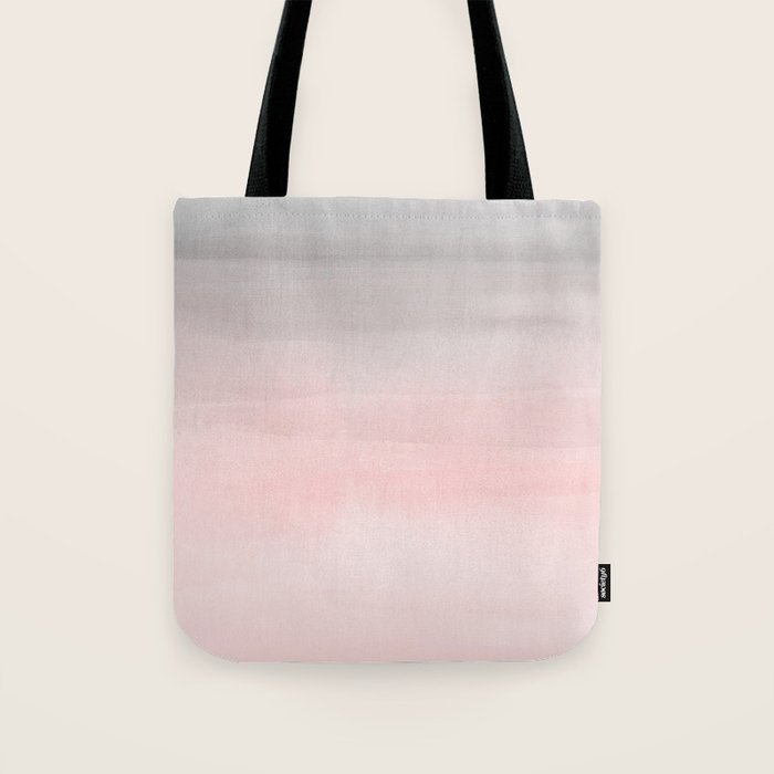 Blushing Pink & Grey Watercolor Tote Bag Gallery Image 1