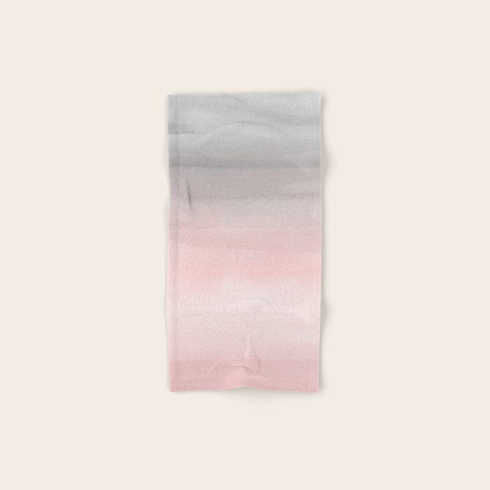 Blushing Pink & Grey Watercolor Bath Towel Gallery Image 1