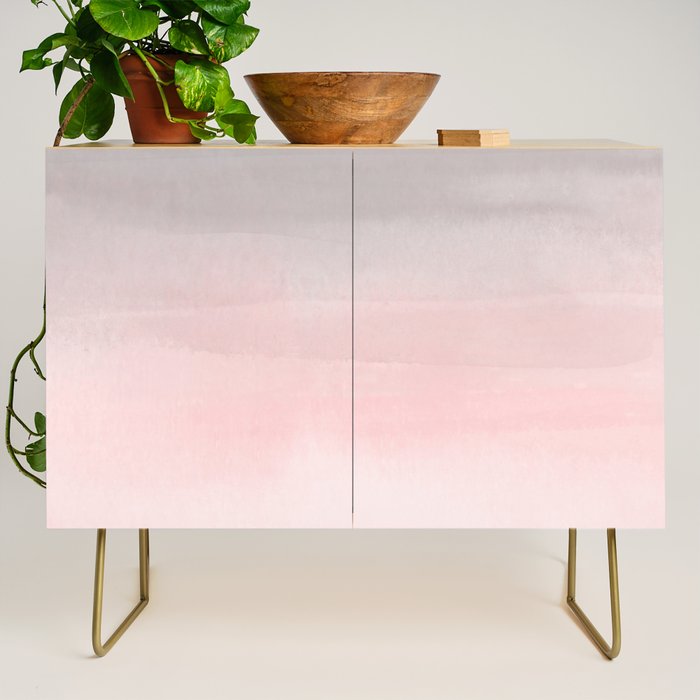 Blushing Pink & Grey Watercolor Credenza Gallery Image 1