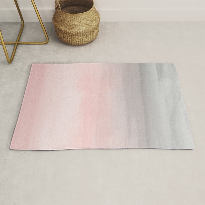 Blushing Pink & Grey Watercolor Rug Gallery Image 1