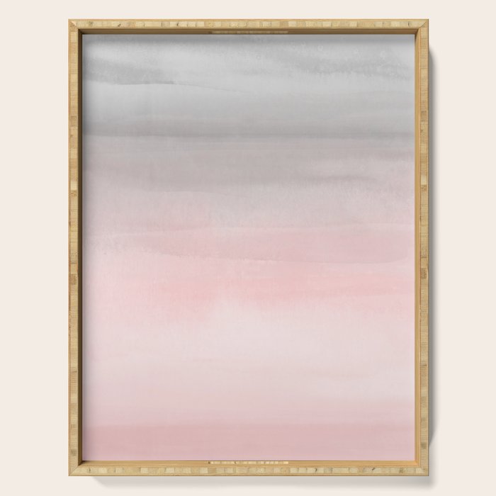 Blushing Pink & Grey Watercolor Serving Tray Gallery Image 1