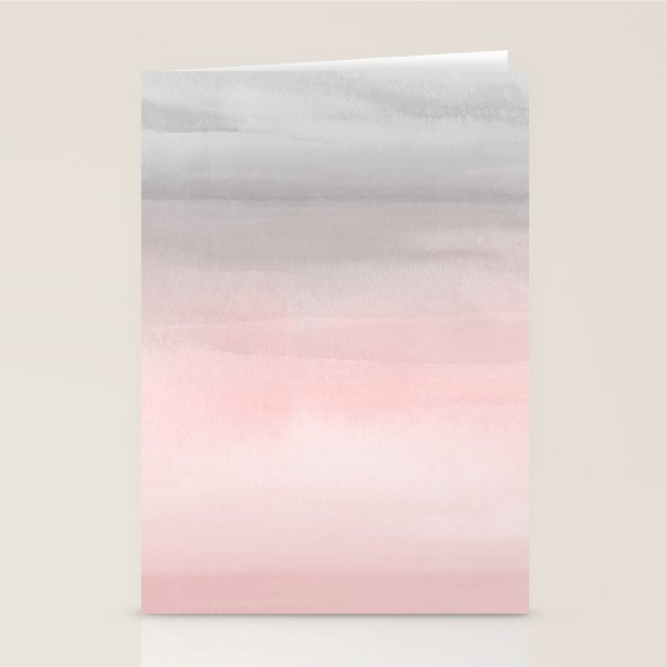 Blushing Pink & Grey Watercolor Stationery Card Gallery Image 2