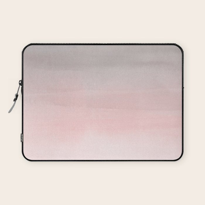 Blushing Pink & Grey Watercolor Laptop Sleeve Gallery Image 1