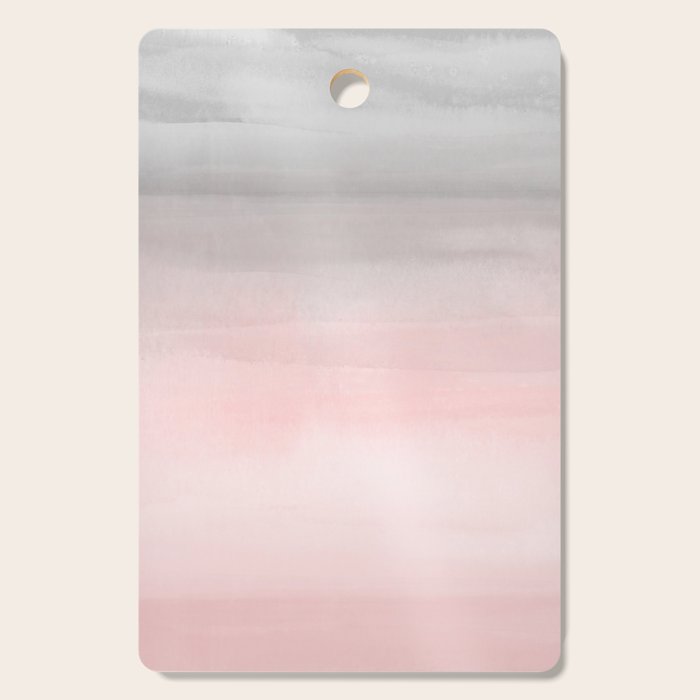 Blushing Pink & Grey Watercolor Cutting Board Gallery Image 1