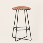 Geometric Tribal Pattern on Terracotta Stool Gallery Image 1