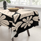 Freedom - Bird and Flower - Black and White  Tablecloth Gallery Image 3