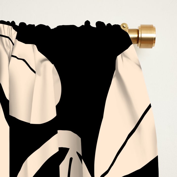 Freedom - Bird and Flower - Black and White  Window Curtain Gallery Image 2